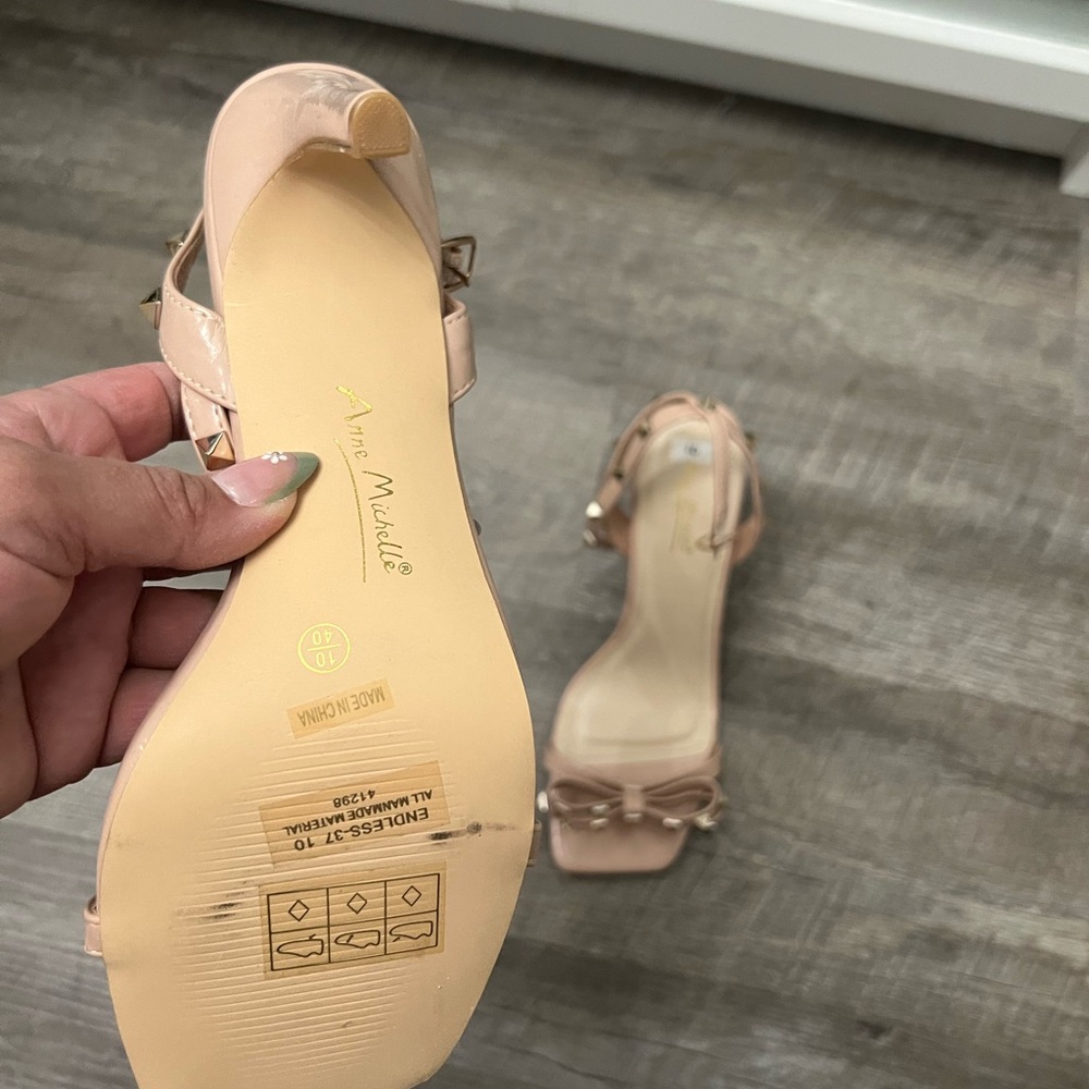 Anne Michelle Nude Strappy Heels - Picture 2 of 5